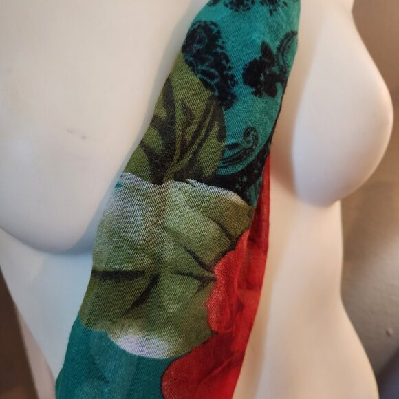 Womens Indian Traditional Wear Green Sash Floral Print Beaded Adorned Fast Ship - Picture 3 of 7